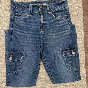 American Eagle Denim Cargo Skinny Jeans Sz 12